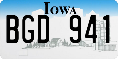 IA license plate BGD941