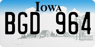 IA license plate BGD964