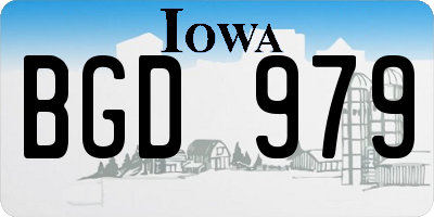 IA license plate BGD979