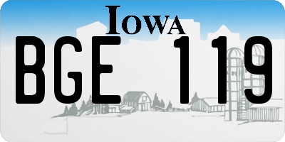 IA license plate BGE119
