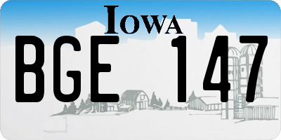 IA license plate BGE147