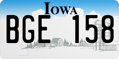 IA license plate BGE158