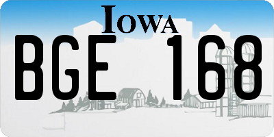 IA license plate BGE168