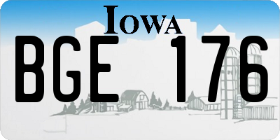 IA license plate BGE176
