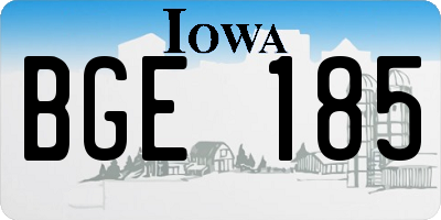 IA license plate BGE185