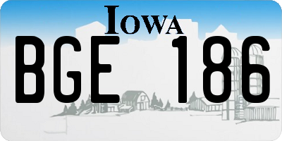 IA license plate BGE186