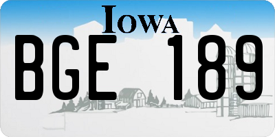 IA license plate BGE189
