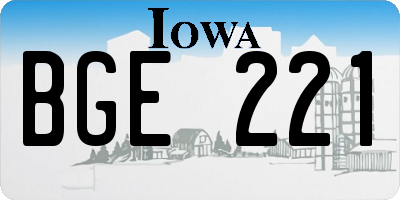 IA license plate BGE221