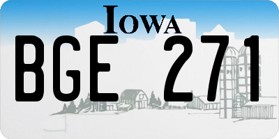IA license plate BGE271