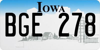 IA license plate BGE278