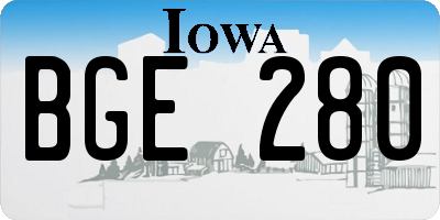IA license plate BGE280