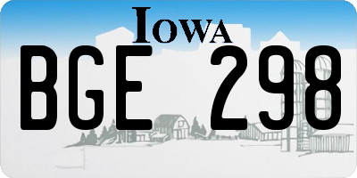 IA license plate BGE298