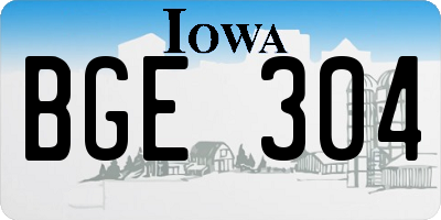 IA license plate BGE304
