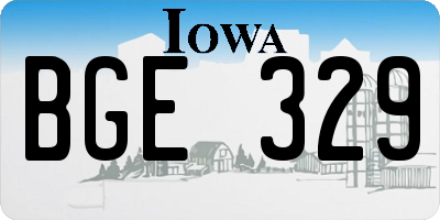 IA license plate BGE329
