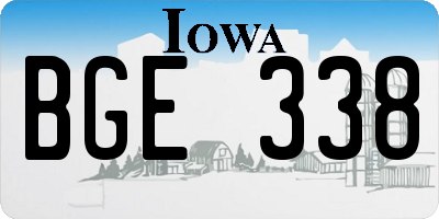 IA license plate BGE338