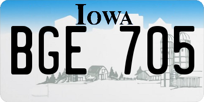 IA license plate BGE705