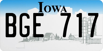 IA license plate BGE717