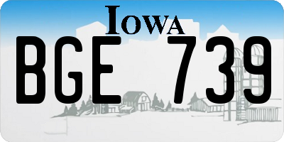 IA license plate BGE739