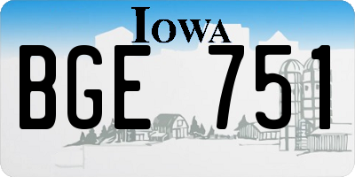 IA license plate BGE751