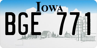IA license plate BGE771