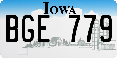 IA license plate BGE779