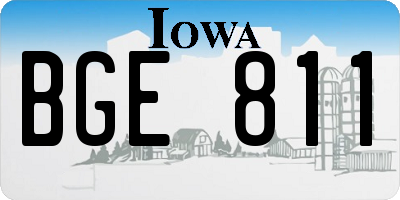 IA license plate BGE811