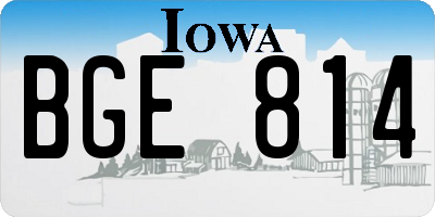 IA license plate BGE814
