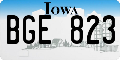 IA license plate BGE823