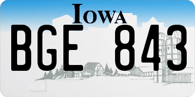 IA license plate BGE843