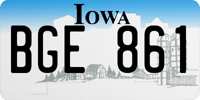 IA license plate BGE861