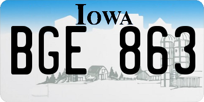 IA license plate BGE863