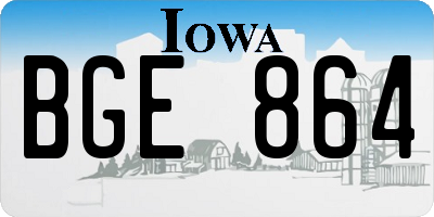 IA license plate BGE864
