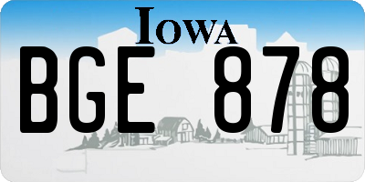 IA license plate BGE878