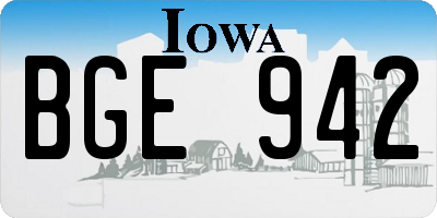 IA license plate BGE942
