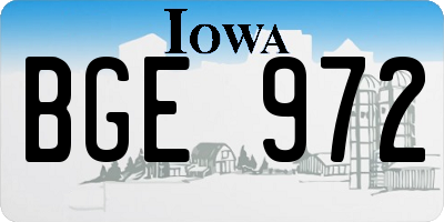 IA license plate BGE972