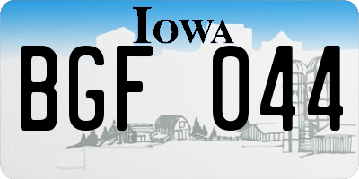 IA license plate BGF044