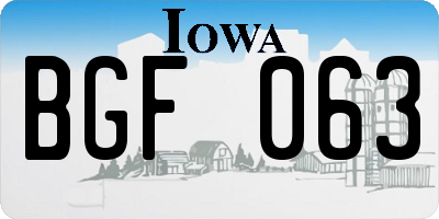 IA license plate BGF063
