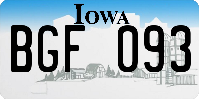 IA license plate BGF093