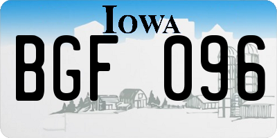 IA license plate BGF096