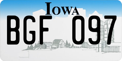 IA license plate BGF097