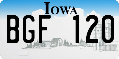 IA license plate BGF120