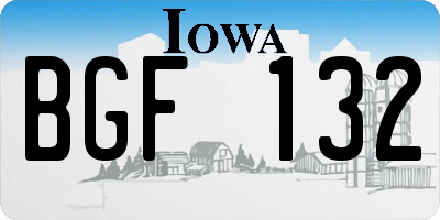 IA license plate BGF132