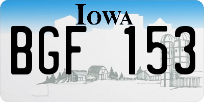 IA license plate BGF153