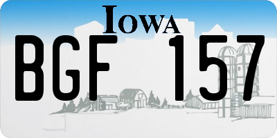 IA license plate BGF157