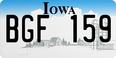 IA license plate BGF159