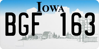 IA license plate BGF163