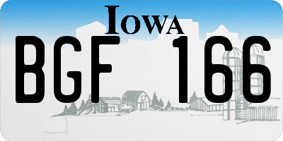 IA license plate BGF166