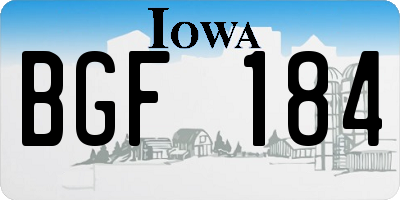IA license plate BGF184
