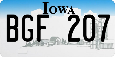 IA license plate BGF207