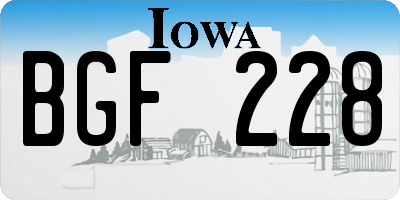 IA license plate BGF228